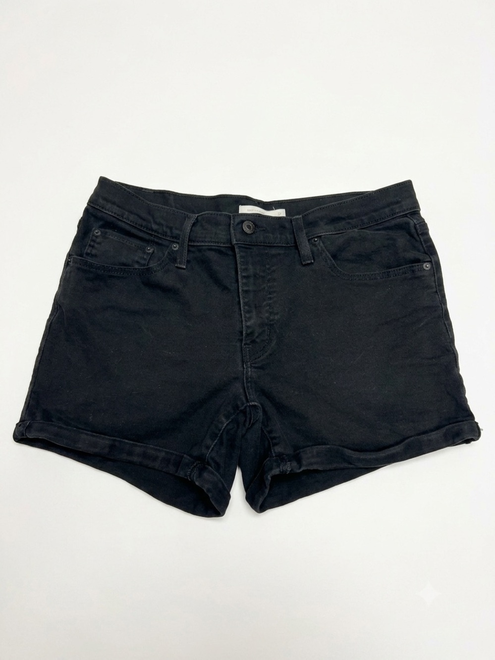 Levi Strauss Women’s Mid Length Black Denim Jean Shorts